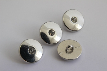 0201/01/059/24/01170 - Ösenknopf, Metall,  Gr. 15 mm (24"), silber+ cry