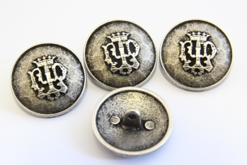 0201/01/076/40/05 - Ösenknopf, Metall, Gr. 25 mm  (40"), altsilber