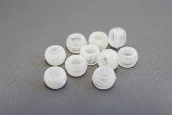 0201/14/020/9/48 - Perle, Nylon, Gr. ca. 9 mm, weiß/ transparent