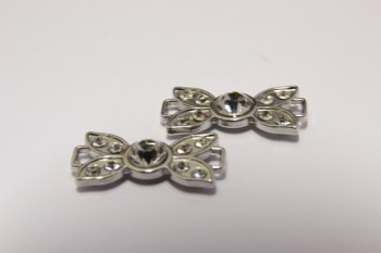 0201/14/280/13/01 - Zierteil, Metall, Gr. ca.13 mm, silber + Strass