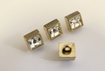 0302/01/161/20/20 - Ösenknopf, Metall, Gr. 12 mm (20"), hellgold+ strass