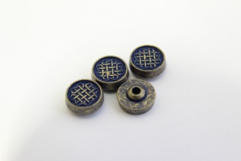 0302/08/127/9/85 - Niete, Metall, Gr. 9 mm, gold/ blau