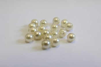 0303/14/166/06/91 - Zierteil, Perle, Kunststoff, Gr. ca. 6 mm, perlmuttfarbig