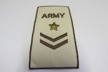 0303/15/403/332 - Emblem ,Polyester, ca. 92x 54 mm , beige/ braun/ altmessing