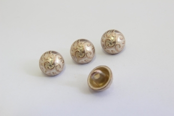1001/01/083/16/18 - Ösenknopf, Metall, Gr. 10 mm (16"), silber- kupfer