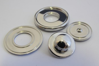 1001/12/108/01 - Druckknopf, 4- teilig, Metall, silber