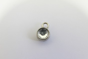 2201/14/094/10/01 - Zierteil, Anhänger, Metall, Gr. ca. 10 mm, silber+ Strass