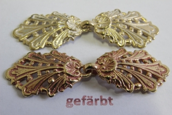 2201/14/250/21+48 - Zierteil, Haken, Metall, gold/ weiß