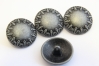 0201/01/039/36/50+49 - Ösenknopf, Metall, Gr. 23 mm (36"), grau/ schwarz