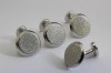0302/14/147/24/01 - Manschettenknopf, Metall, Gr. 15 mm (24"), silber mit Diamantschliff