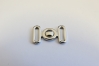 0302/14/156/10/01 - Zierteil, Hakenverschluss, Metall, Gr. ca. 10 mm ( Durchlass), silber