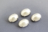 0303/14/269/10x14/01 - Zierteil, Polyester, Gr. 10 x 14 mm, silber/ perle