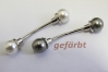 0303/14/275/01 - Zierteil, Kragennadel, Metall, silber + Perle