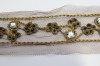 0303/15/373/35/21 - Band, Polyester, ca.35 mm breit, gold/ braun+ Strass