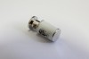 0304/10/004/20/62 - Kordelstopper, Metall, ca. 20 mm, silber/ weiß