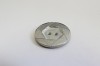 1001/01/328/36/260 - Metallknopf, 2-Loch, Gr. 23 mm (36"), silber / weiß