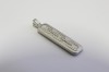 1001/13/046/35/02 - Reißverschlussanhänger , Metall , silber matt, ca. 35mm