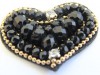 1311/15/013/25/49170 - Emblem, Polyester, Gr. ca. 25 mm, schwarz/ Strass