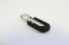 2201/13/026/32/118 - Reißverschlussanhänger, Metall, Gr. ca. 32 mm, silber + schwarz gummiert
