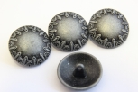 0201/01/039/24/50+49 - Ösenknopf, Metall, Gr. 15 mm (24"), grau/ schwarz