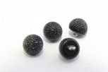 0201/03/236/20/49 - Ösenknopf, Polyester, Gr. 12 mm (20"), schwarz mit glänzenden Partikeln