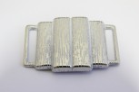 0201/14/266/20/384 - Zierteil, Metall, Gr. 20 mm ( Durchlass), silber/ weiß