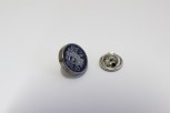 0201/14/276/15/15 - Zierteil, Pin, Metall, ca.Gr. 15 mm, gun metall/ oxyd/ blau