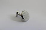 0302/14/147/24/01 - Manschettenknopf, Metall, Gr. 15 mm (24"), silber mit Diamantschliff