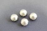 0303/14/268/10/01 - Zierteil, Polyester, Gr. 10 mm, silber/ perle