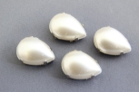 0303/14/270/13x18/01 - Zierteil, Polyester, Gr. 13 x 18 mm, silber/ perle
