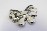 0303/14/279/01+49 - Zierteil, Brosche, Metall, silber/ schwarz/ Strass