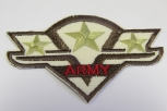 0303/15/402/332 - Emblem ,Polyester, ca. 75x 45 mm , beige/ braun/ olive/ rot