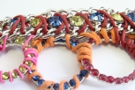 0304/14/095/61+170 - Zierteil, Gr. ca. 15 cm, silber/ orange/ rot/ pink + Strass