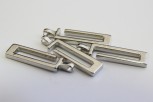 1001/13/025/30/01 - Reißverschlussanhänger, Metall, silber, ca. 30mm