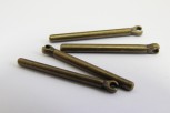 1302/13/017/32/08 - Reißverschlussanhänger, Metall, ca. 32 mm, altmessing